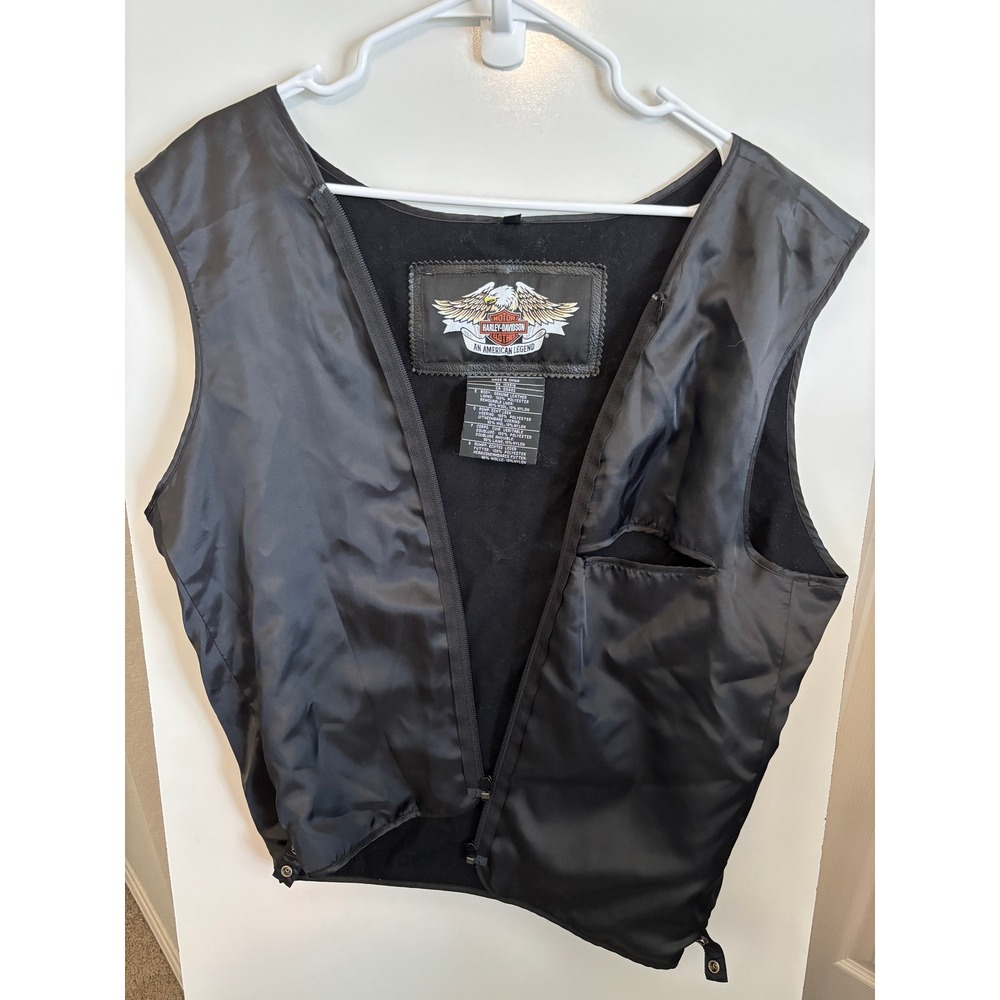 Harley-Davidson Mens Large Black Removable Wool Blend Vest Liner